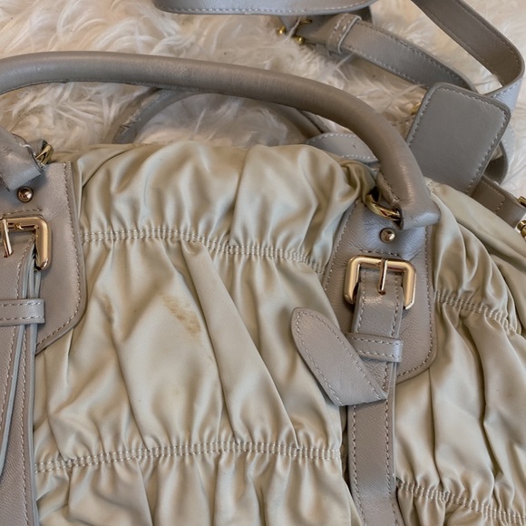 Prada ruched satchel with shoulder strap cream - Picture 5 of 10